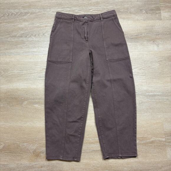 Artizia Wilfred Free Utility High Rise Barrel Jeans Women’s 12 Color Brown - Picture 1 of 6